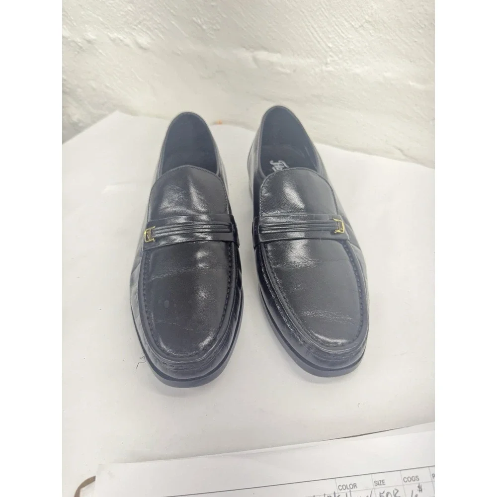 Florsheim Comfortech 17088 Black Leather Buckle Loafer Men's Dress Shoes 10.5EEE